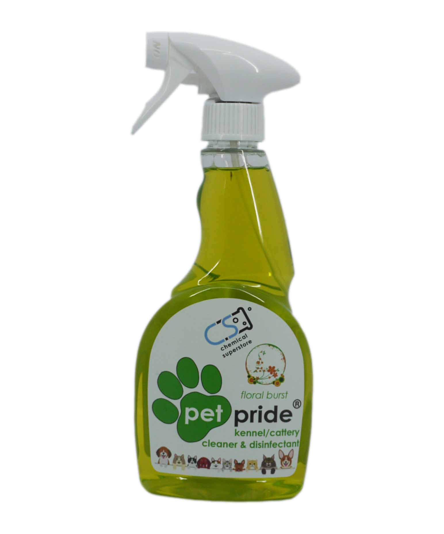 Pet Pride Disinfectant Ready to Spray Cleaner Deodoriser - Paw Friendly 500ml (Floral Burst)