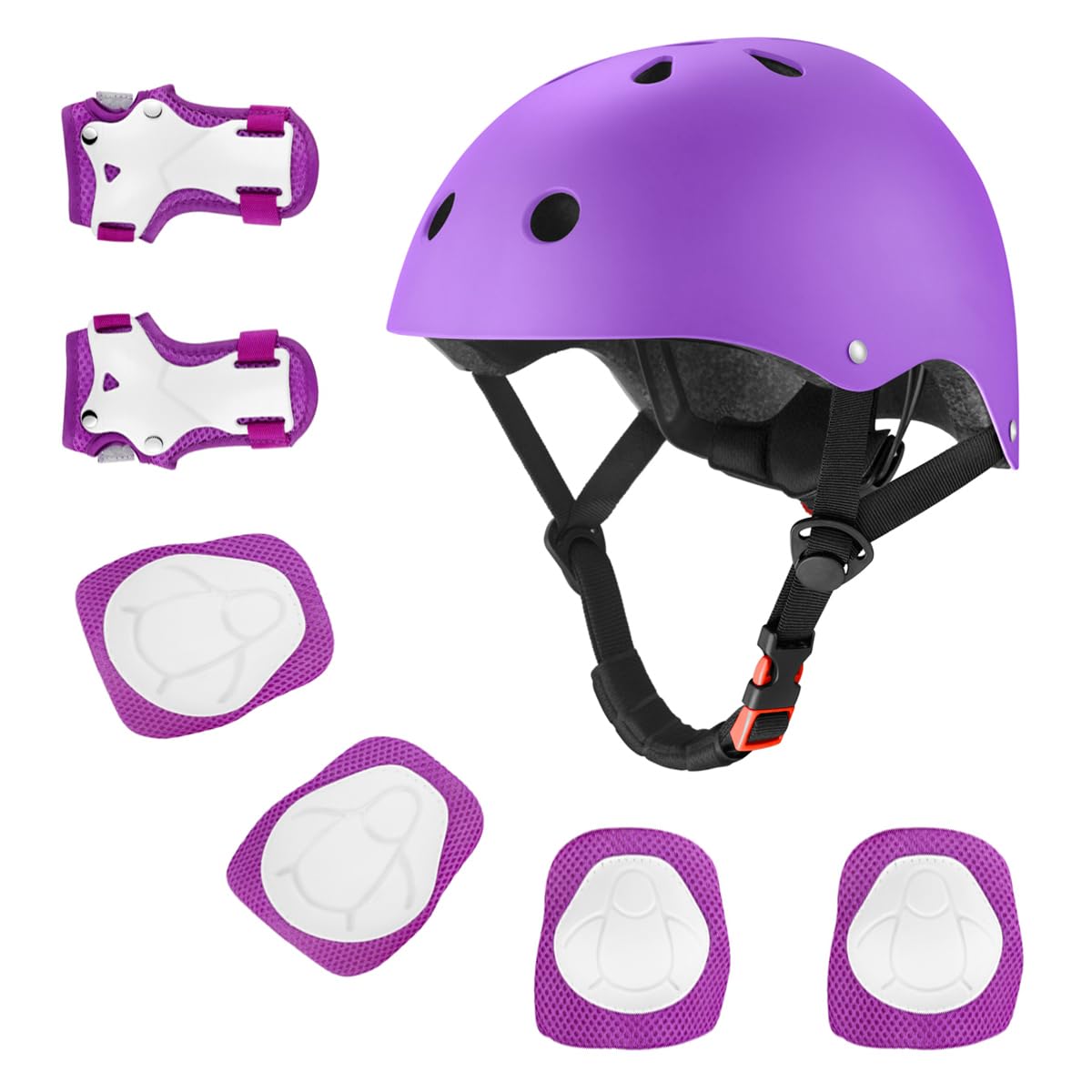 Kids Bike Helmet for Ages 2-14, Adjustable Safety Toddler Helmet with Protective Gear Set, Skateboard Scooter Helmets with Knee Elbow Pads Wrist