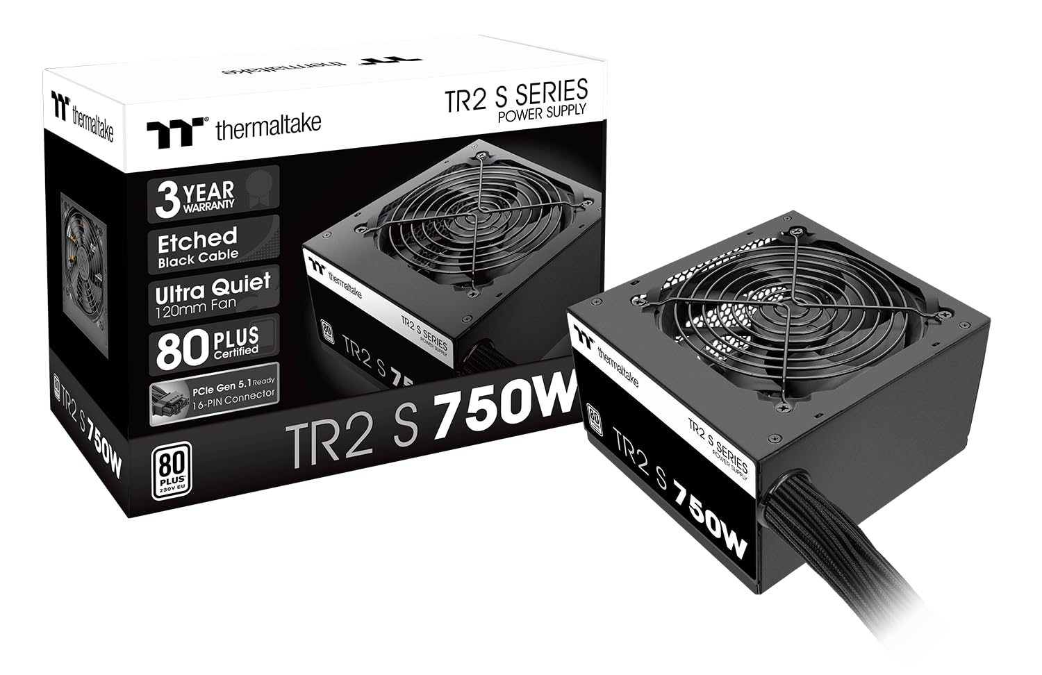 Thermaltake TR2 S 750 W | Non Modular | 80 Plus | EU | All Flat Cables | Cicha praca | Hydraulicznie zamontowany wentylator