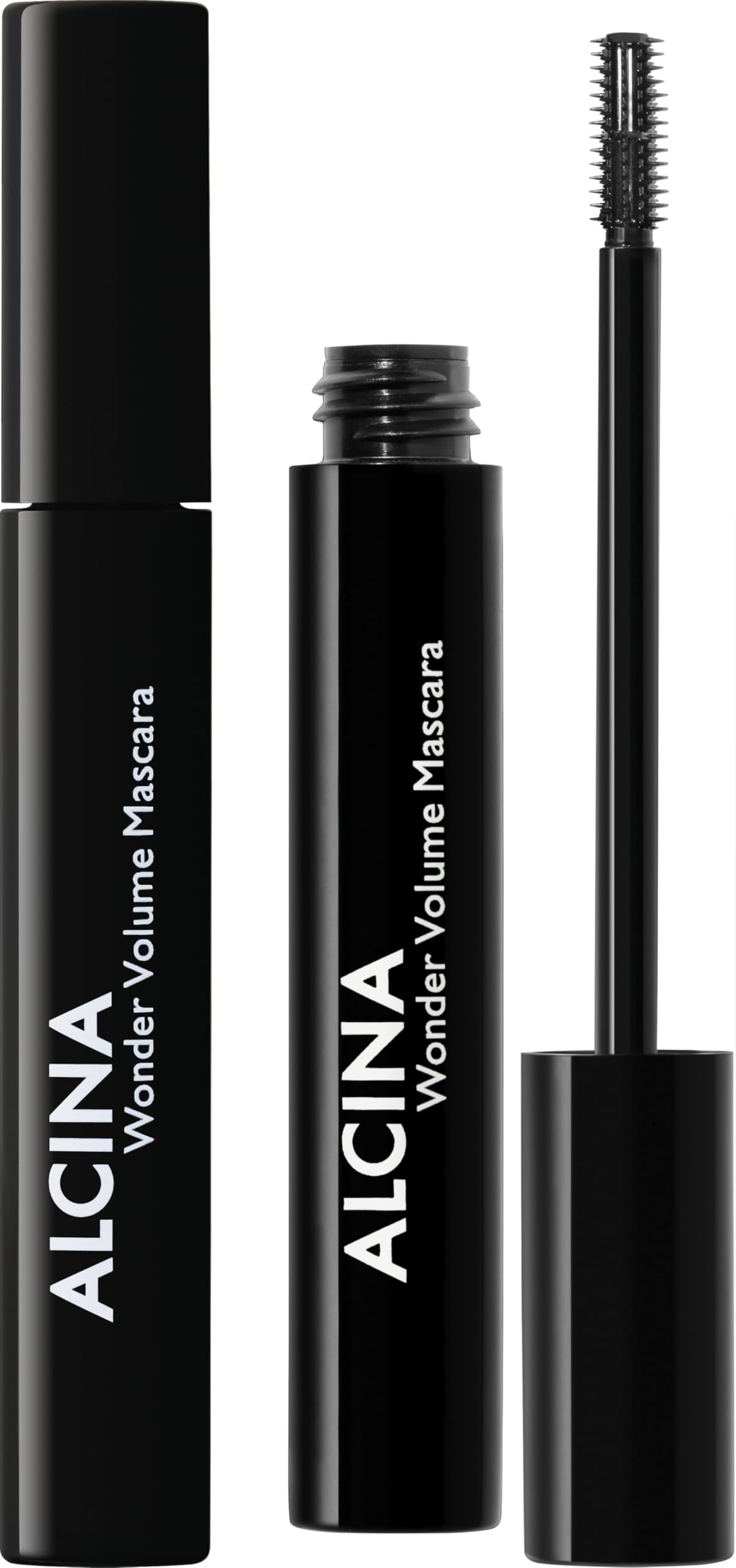 ALCINA Wonder Volume Mascara Black (2 x 8 ml) – czarny tusz do rzęs zapewnia maksymalną objętość i wyrazistą długość – mikroszczotka modeluje rzęsy dla intensywnego zagęszczenia rzęs