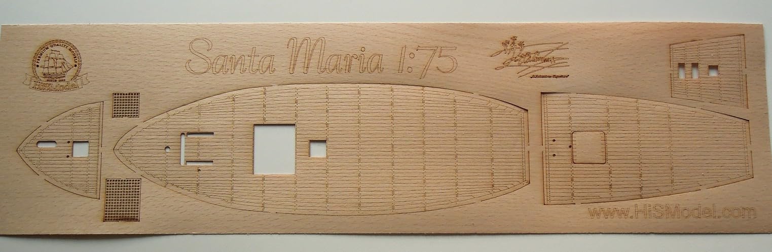 HiSModel Santa Maria Schiff Holzdeck, Eiche und Buche Furnier, 0,3 mm stark