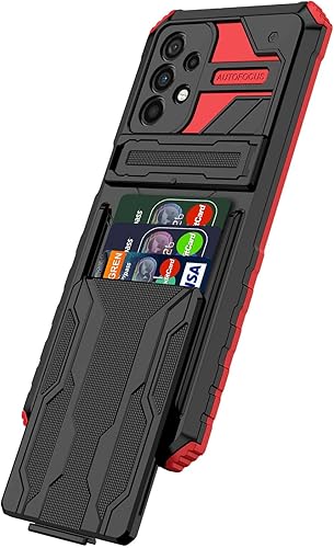 Funda tipo cartera para Samsung Galaxy A23 5G con soporte para tarjeta de crédito, soporte de soporte, delgada, resistente, a prueba de golpes,