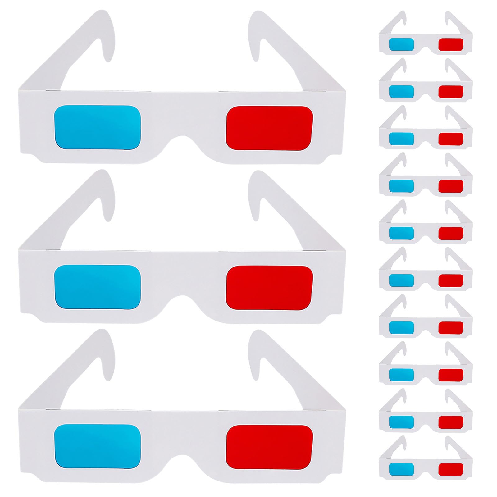 HOMSFOU 200pezzi Occhiali in Cartone Anaglifico Rosso e Azzurro Occhiali da Sole per Film Confezione da Adatti per Cinema Eventi e Feste