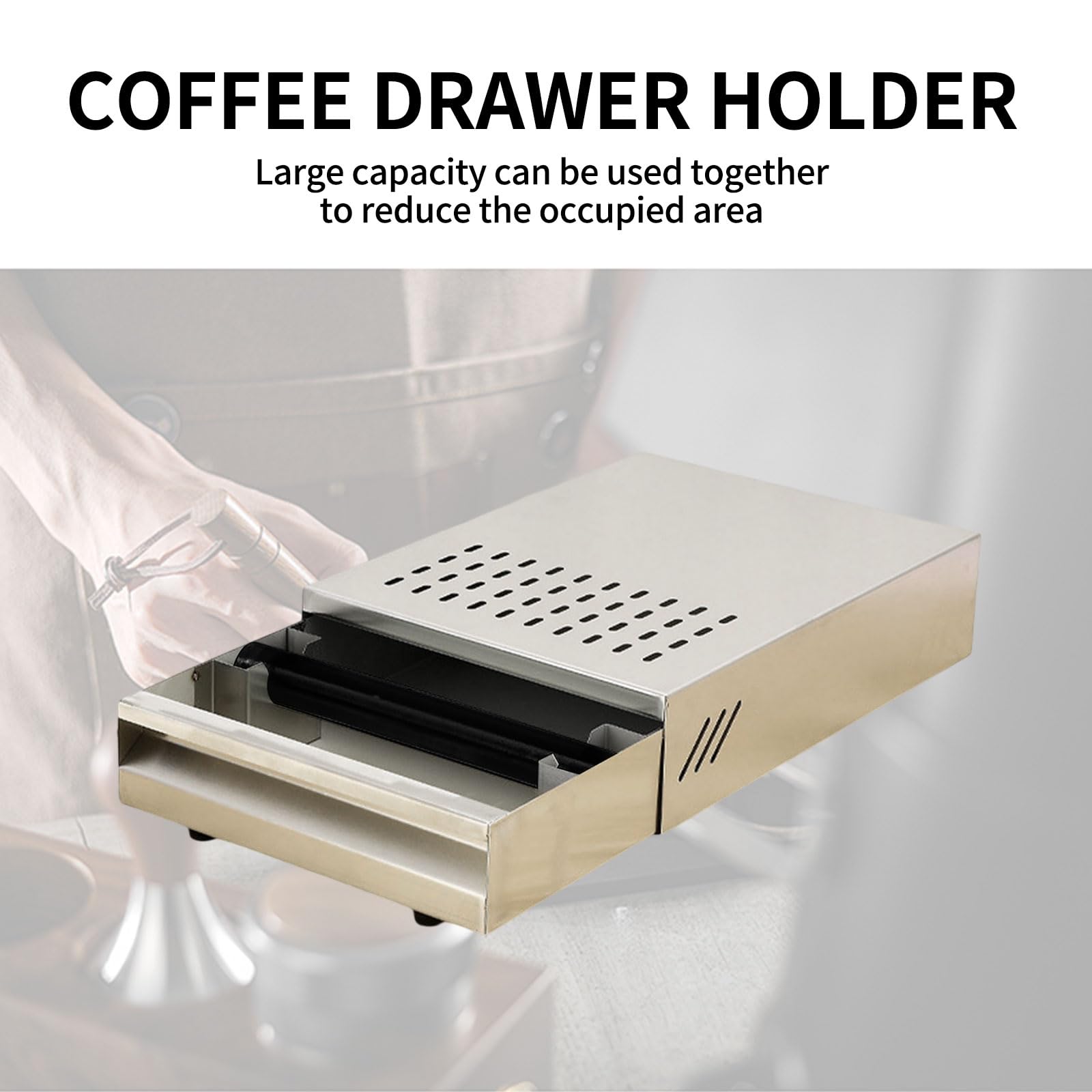Contenitore per caffè in acciaio inox, adatto per tutte le macchine da caffè (normale, 30 x 20 x 10 cm)