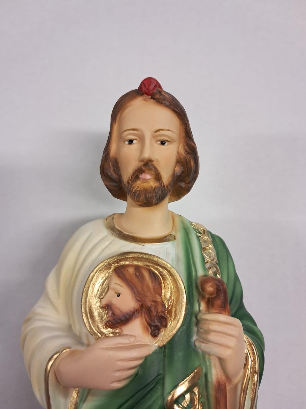 Generico ArteSacraCaravaggio Statua di San Giuda Taddeo cm 30 (11,81 inches) in marmo resina piena decorata a mano di produzione artigianale italiana