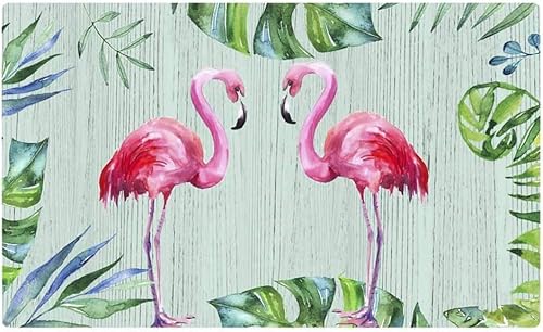 Linfevisi Door Mat Outdoor Indoor Flamingo Welcome Mats Tropical Bird Decorative Doormat With Rubber Backing Non Slip Colorful Floor Mat For Front Door Entrance Patio Entry Porch Outside 17X29 Inches #TOP28
