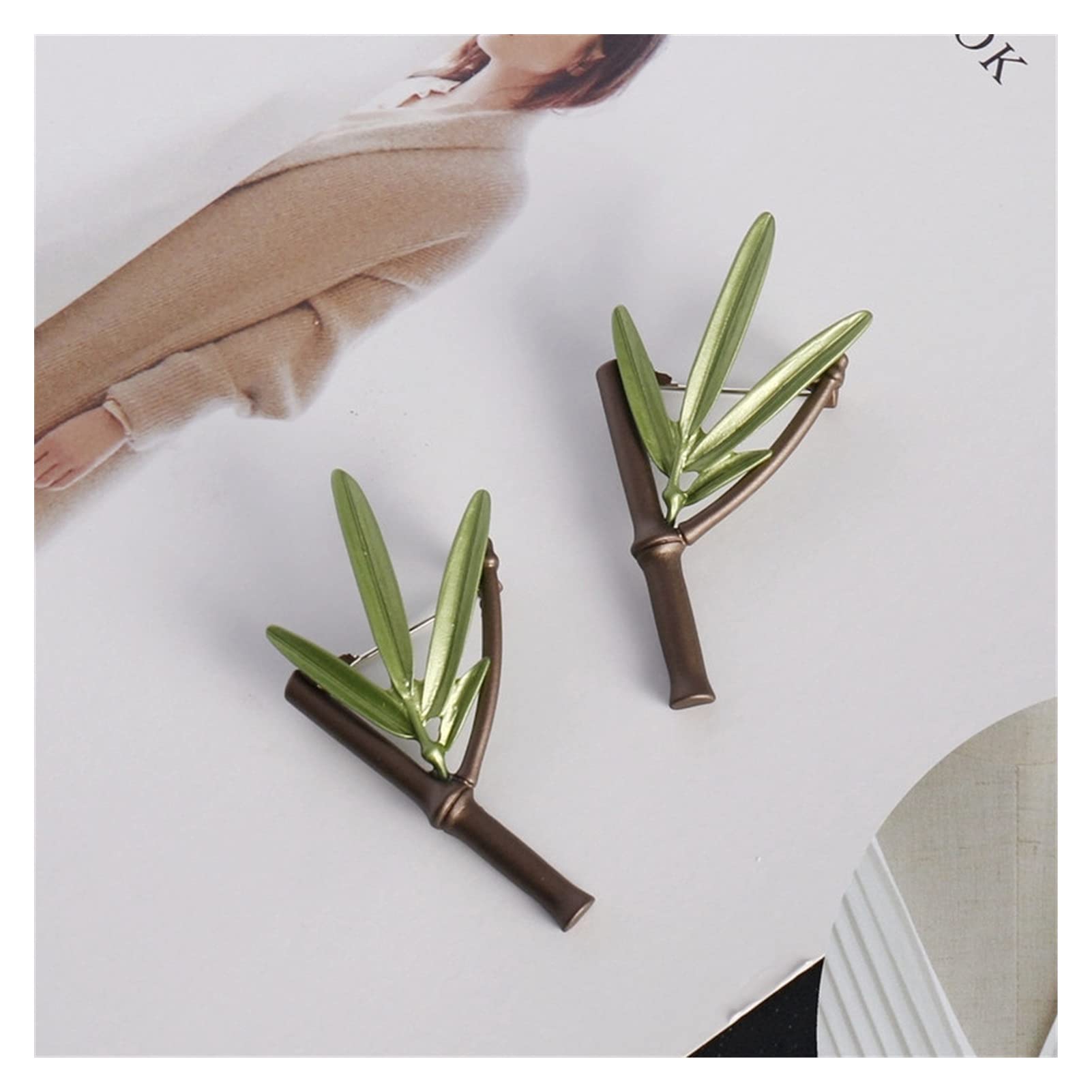 RWRAPS Kreatives Design Broschen für Frauen Emaille Green Leave Flower Party Hochzeit Brosche Pins Geschenke