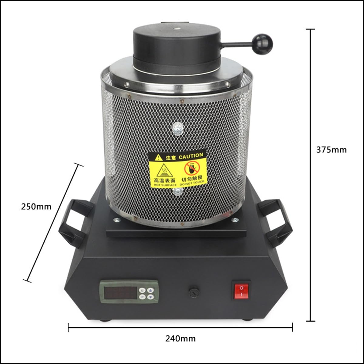 TAHALI Goldschmelzofen, elektrischer Schmelzofen, Goldschmelzofen 1150 ℃, digitaler Schmelzofen, Gießmaschine, Raffinierung von Edelmetallen, Gold, Silber, Zinn, Aluminium,Red-2kg