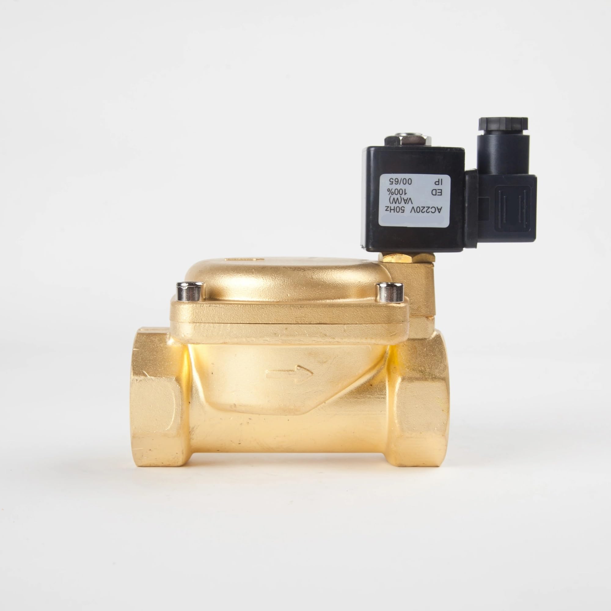 Electroválvula neumática de Alta presión, Normalmente Cerrada, de 1/4", 3/8", 1/2", 3/4" y 1", for Agua, Aceite y Aire, 12 V, 24 V, 220 V y 110 V(AC220V-NORMALLY Close,DN35)
