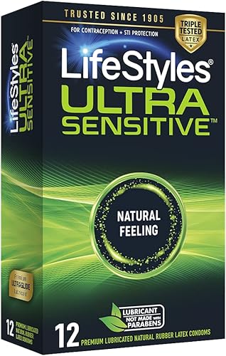 LifeStyles Condones de látex lubricados con sensación natural ultra sensible 12 unidades