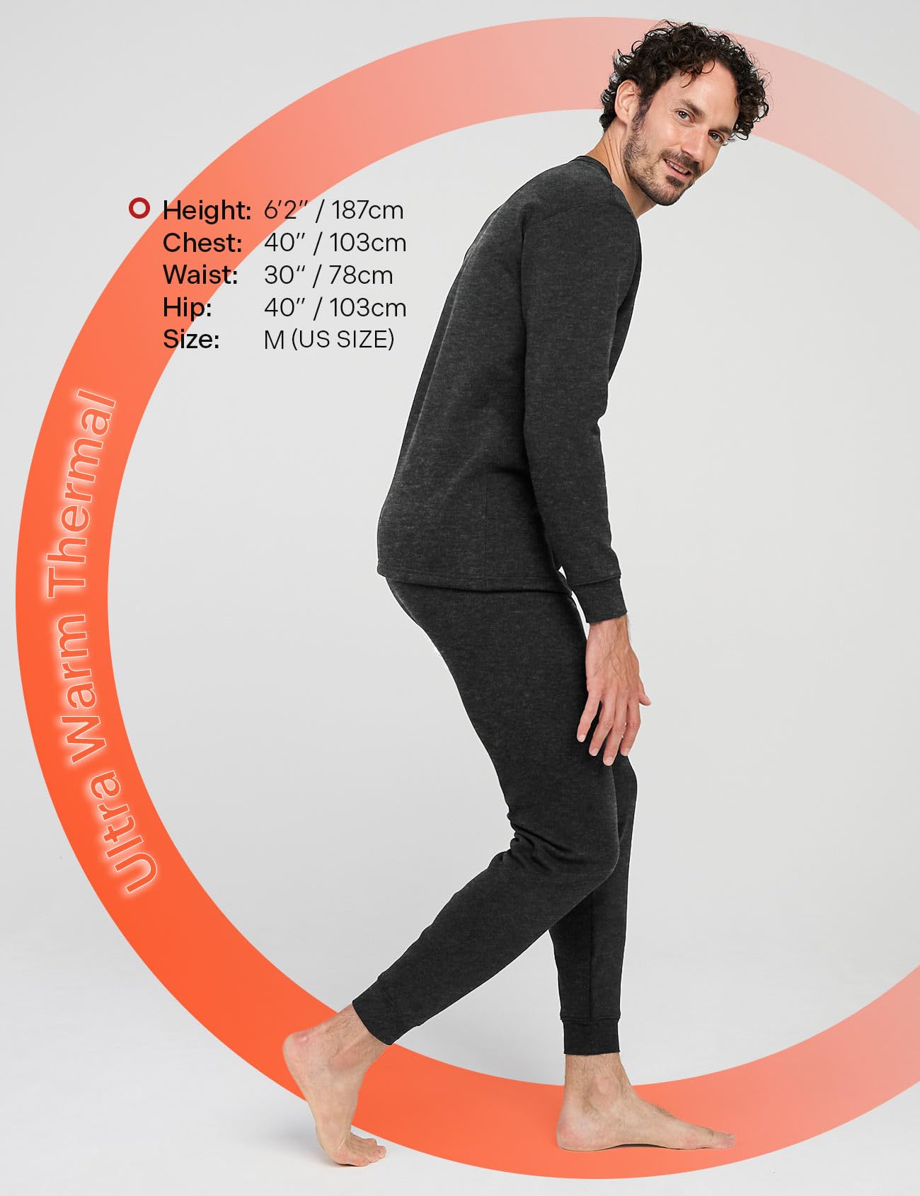 LAPASA Ensemble de sous-Vêtements Thermiques Homme Chaleur Extrême avec Doublure Veloutée Ultra Épaisse Haut Maillot de Corps Pantalon Bas Hiver M63