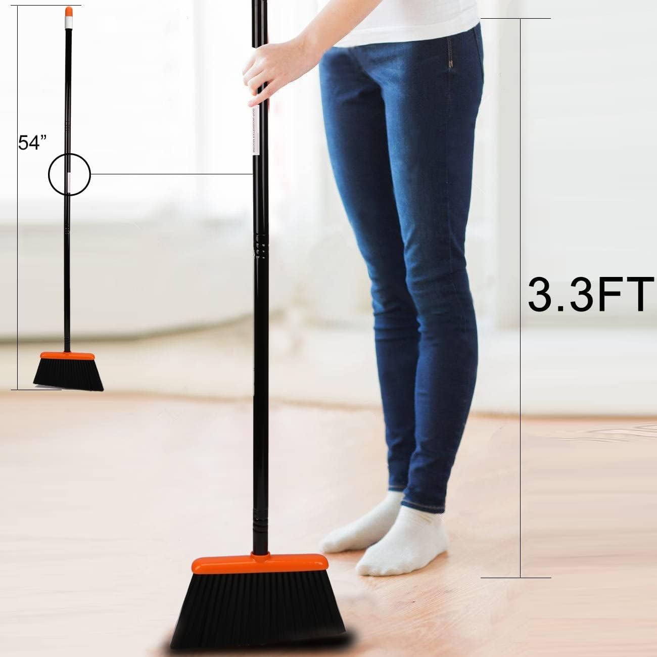 TreeLen Brush and Dustpan Set with 52" Long Handle for Home Kitchen Room Office Lobby Floor Use Upright Stand Up Stand Up Broom with Dustpan Combo - 3