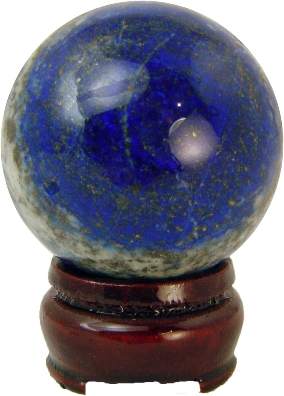 Stunning Afganistan Lapis Lazuli Lapidary 52mm Sphere with Stand