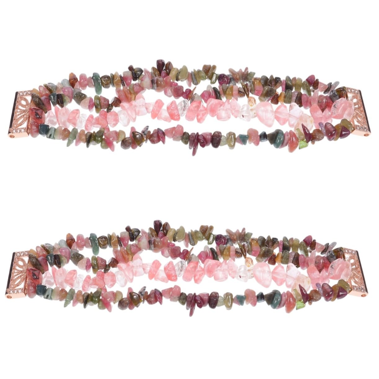 PartyKindom 2 Pezzi Cinturino Elastico Telaio Braccialetti Tribali Cinturino Elastico Cinturino A Sgancio Rapido Cinturino Per Braccialetto Pietra Naturale Cristallo