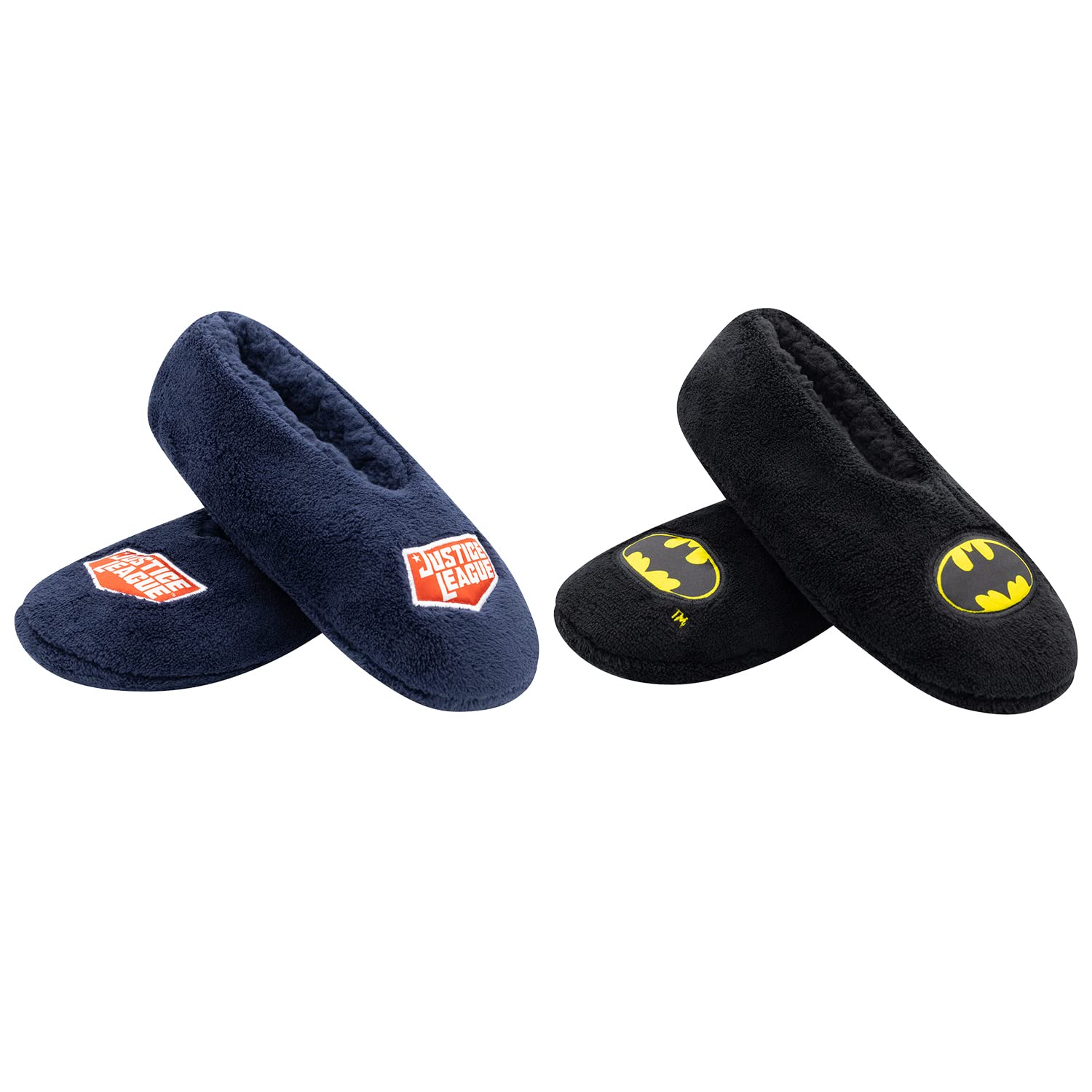 DC Comics Justice League Baba Boys Slippers Grippers, Batman, The Flash and Superman, 2-Pack and 3-Pack, Slippers for Boys