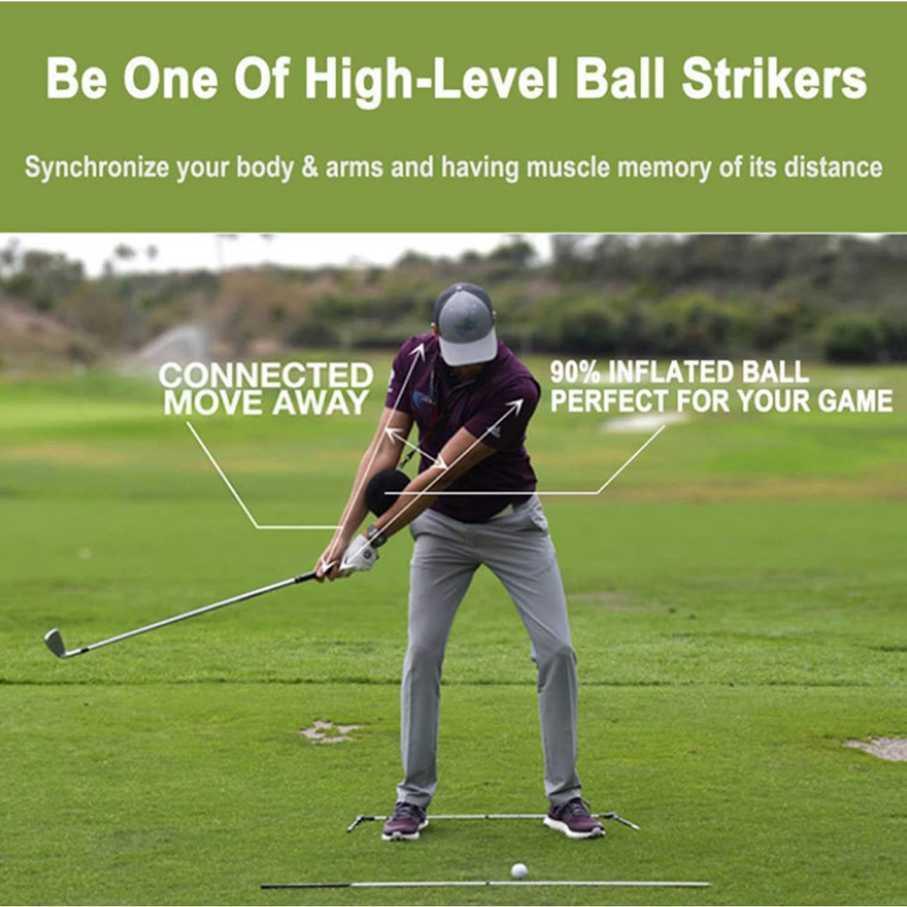 Pelota de Impacto de Golf, Entrenador de Pelota Inteligente de Golf, Ayuda para la práctica del Swing de Golf, Suministros para la corrección de la Postura del Golf, Ayuda para la corrección de la