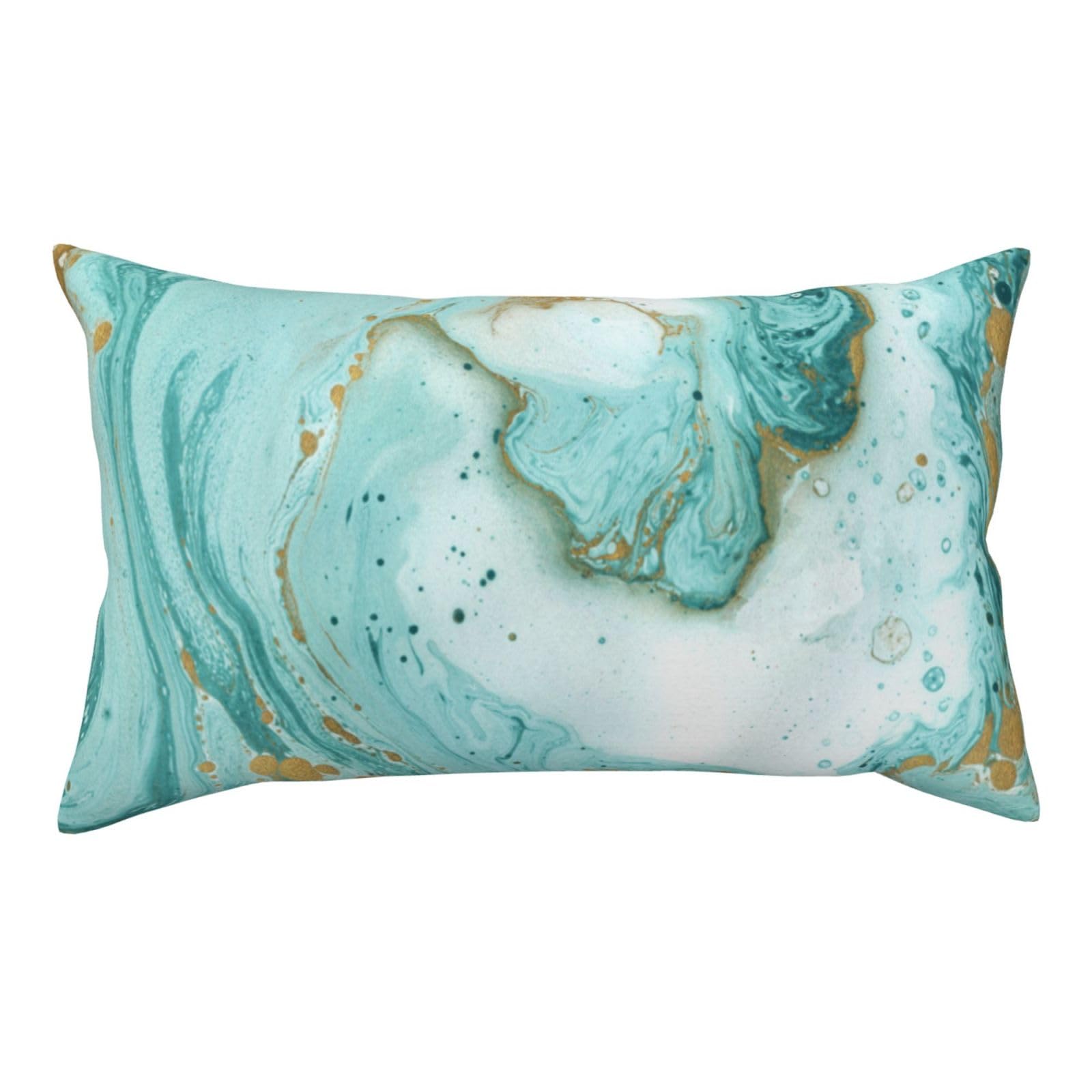 YFSGDLBN teal and gold marble printed Pillow Case 20x36in decorative pillowcase Cushion Cover