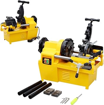 Electric Pipe Threader Machine 220V Pipe Threading Cutter 1/2"-2" Multifunctional Power Pipe Threading Machine with Self Oiling System for Cutting Threading and Trimming BSPT & NPT Dies