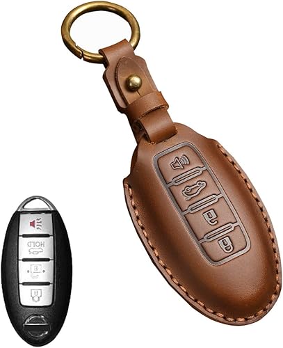 HIBEYO Funda para llavero para Nissan Pathfinder Sentra Juke Leaf Titan Teana Qashqai Infiniti Q40 Q50 Q60 Q70 QX56 QX60 QX70 Accesorios de coche