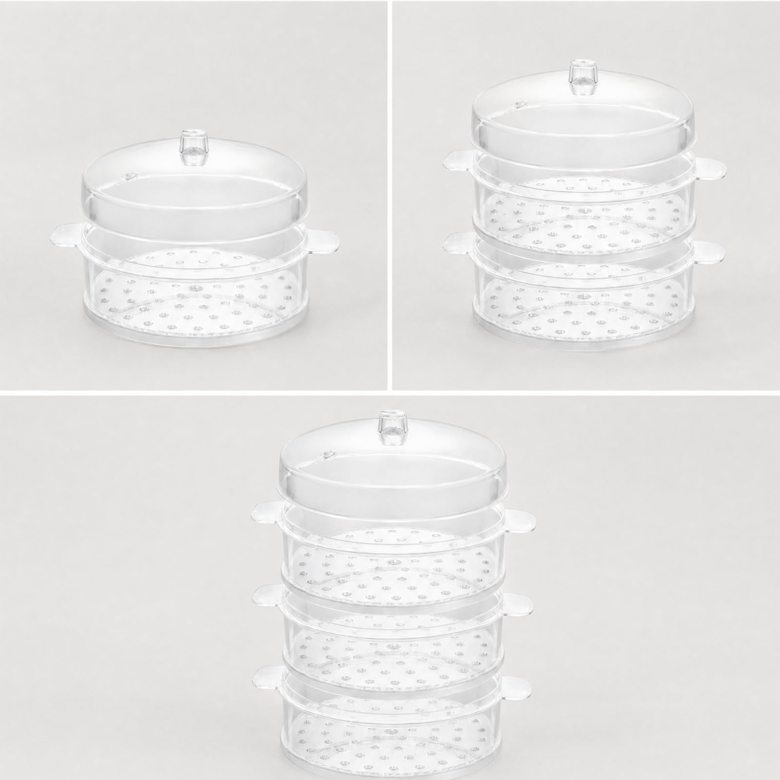 kowaku Grille Cuisson Compact Panier Vapeur Couvercle Léger pour Cuisine Domestique, 4 Couches