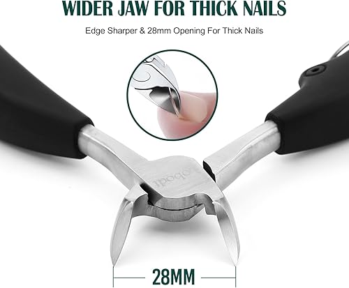 Miniatura 6 de Pinzas de uñas, cortaúñas para uñas encarnadas o gruesas, cortaúñas de alta resistencia, cortaúñas mejoradas para hombres, cortaúñas profesionales