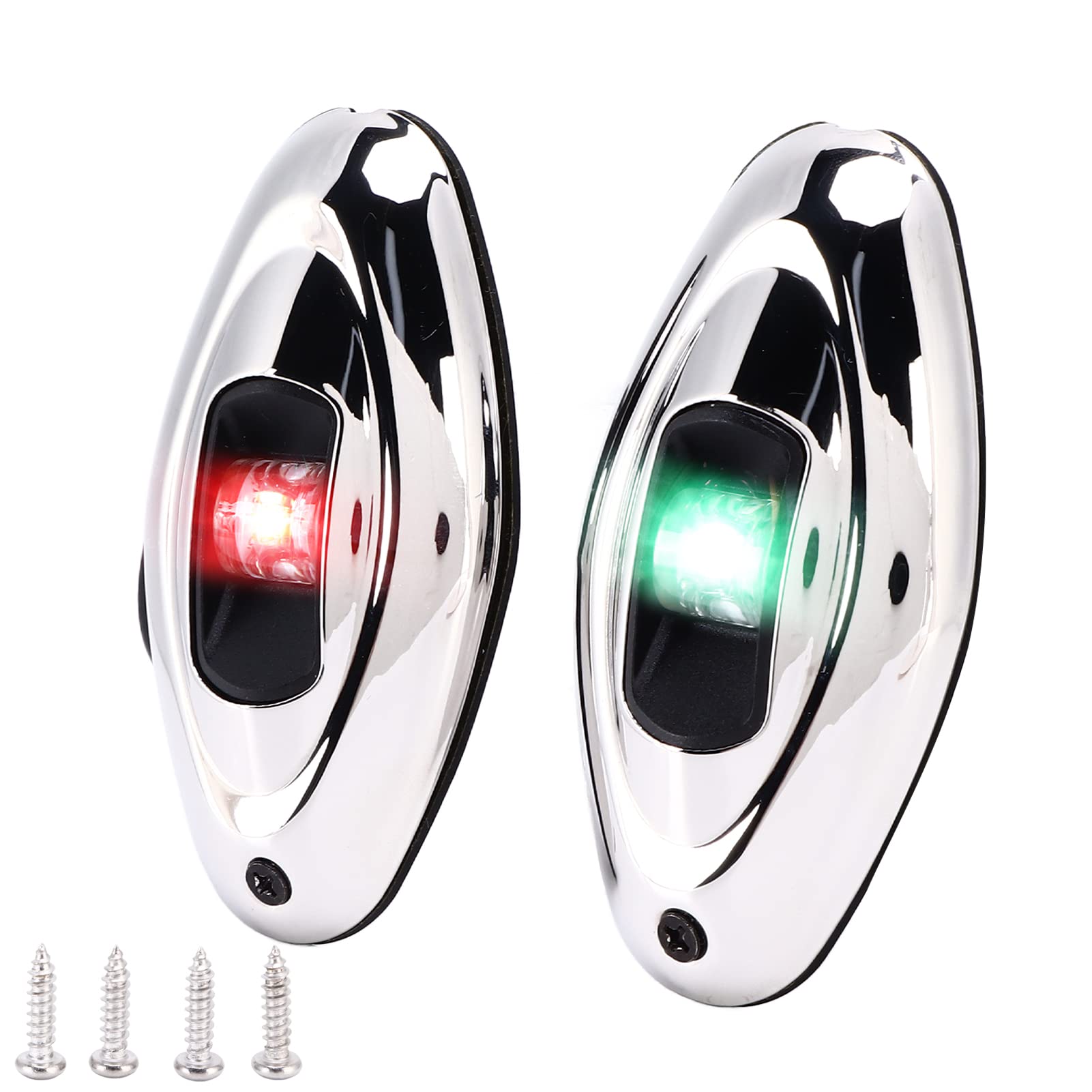 Alomejor Segnale di Navigazione Marina a LED Light di Navigazione in Rosso Verde per le Pesca di Barche Turistiche 1 Miglio Nautico