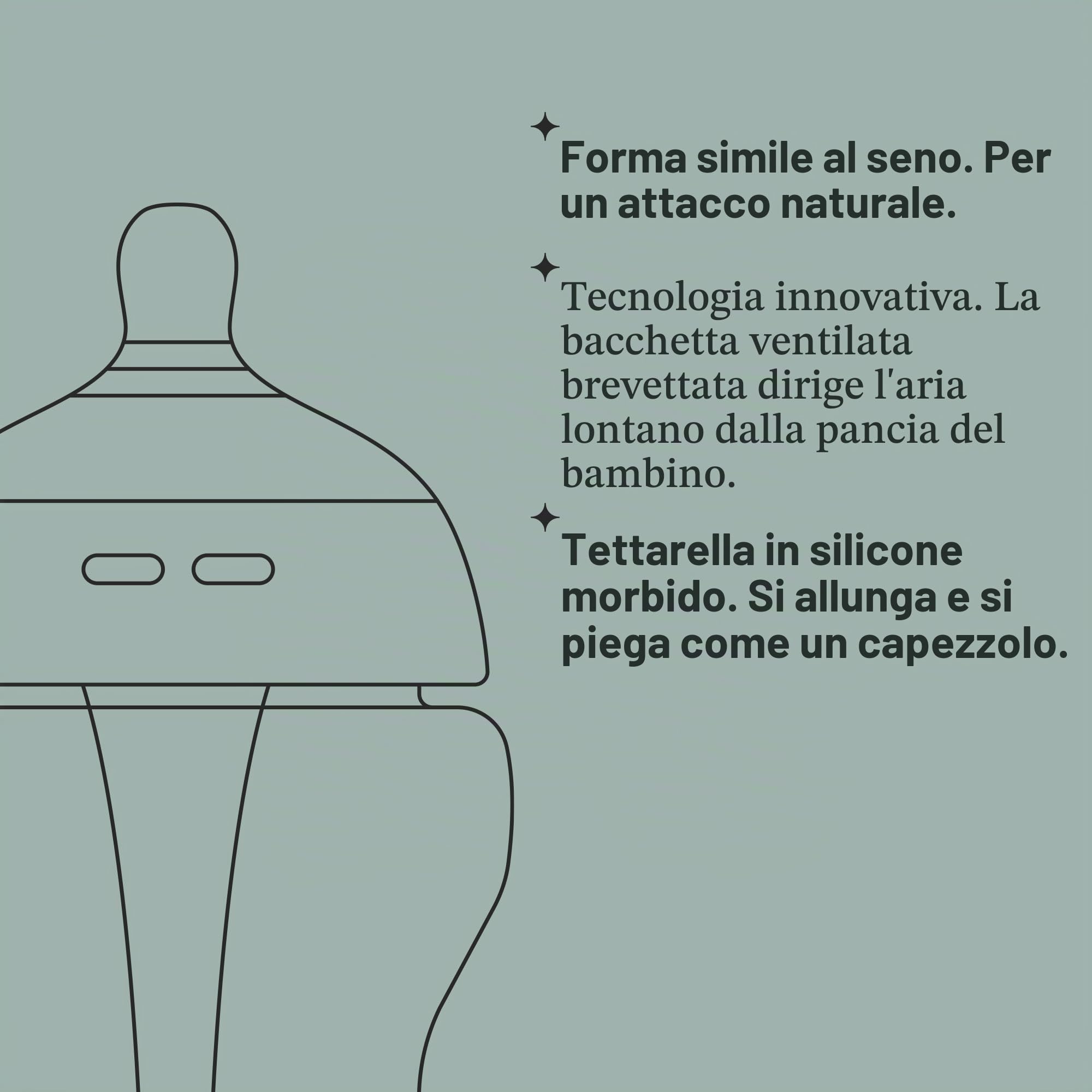 Tommee Tippee biberon, 260ml | biberon anti-colica avanzato, con tettarella simile al seno materno, cannuccia anti-colica ventilata, autosterilizzante