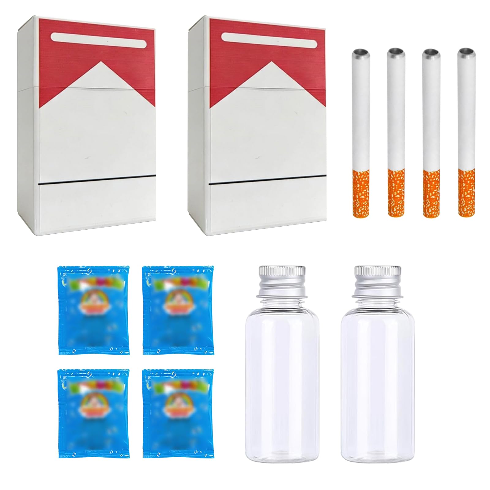 4pcs Bubble Cigarettes Blowing Stress Relief Toys Bubble Wand Mini Bubble Blower Fake Realistic with Bubble Solution for Adults Birthday Party Funny Gifts