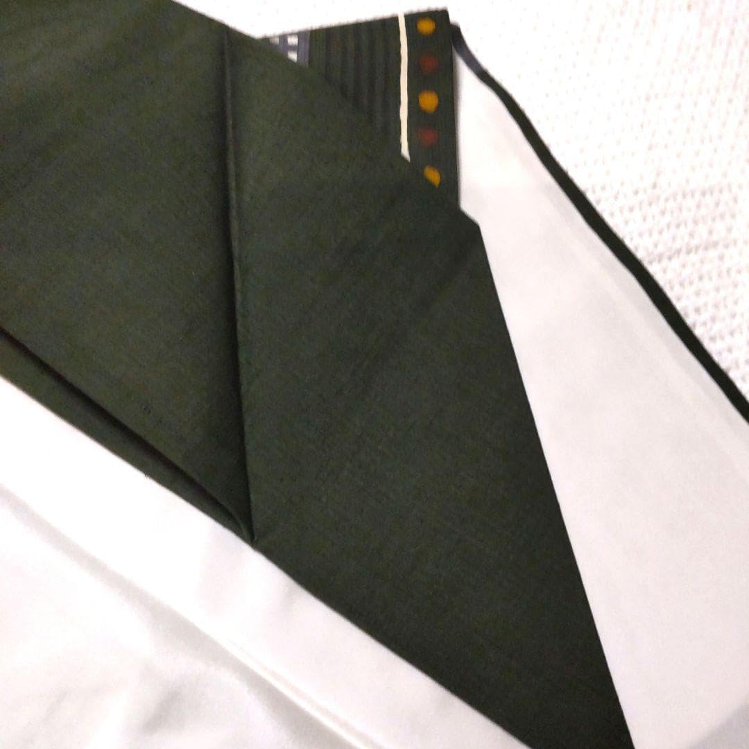Amazon.co.jp: 正絹 つむぎ 名古屋帯 濃い緑色 : おもちゃ