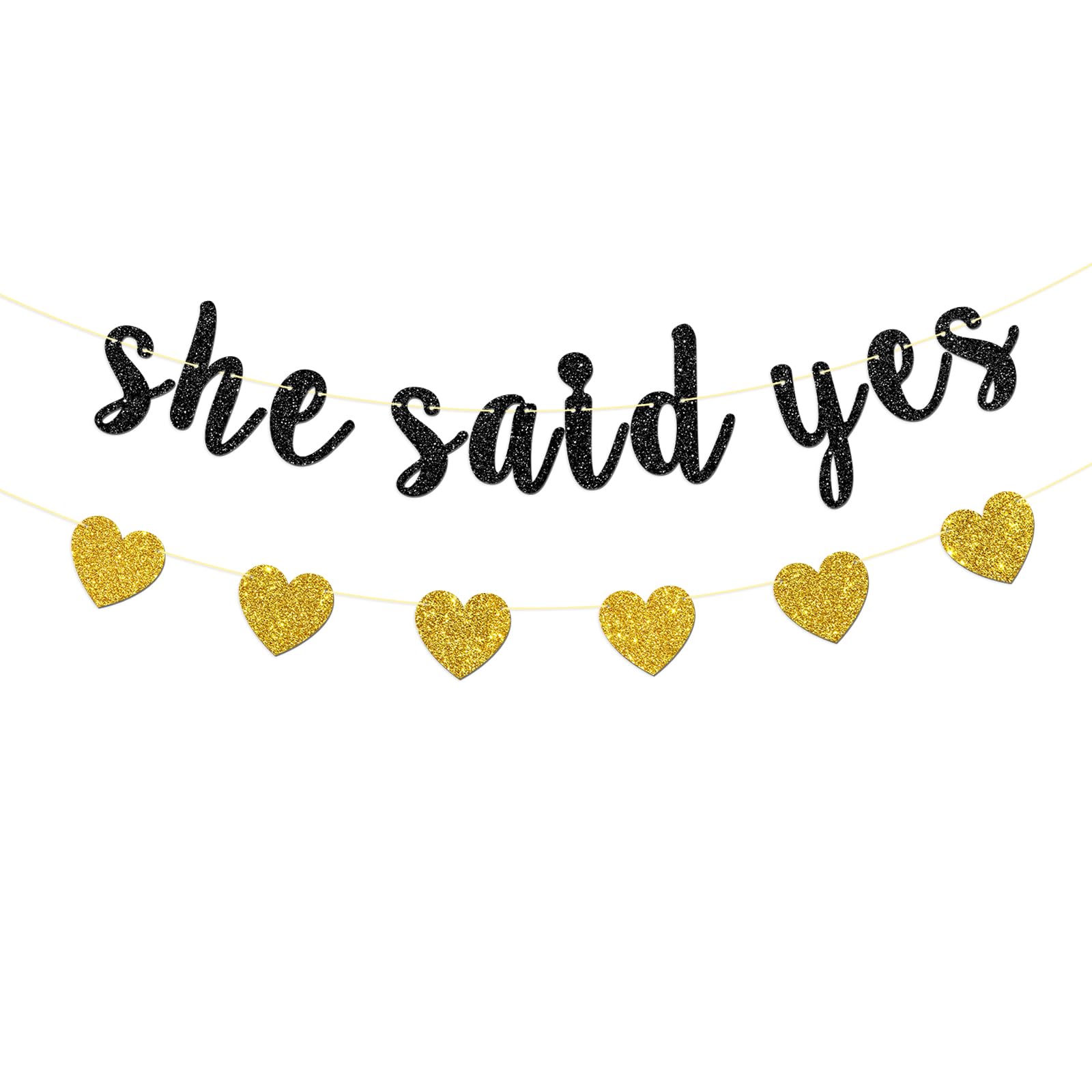 Dill-Dall She Said Yes Banner, Just Engaged, Happy Engagement Party Hanging Decor, Glittery Bachelorette Bride to Be Party Decorations Supplies