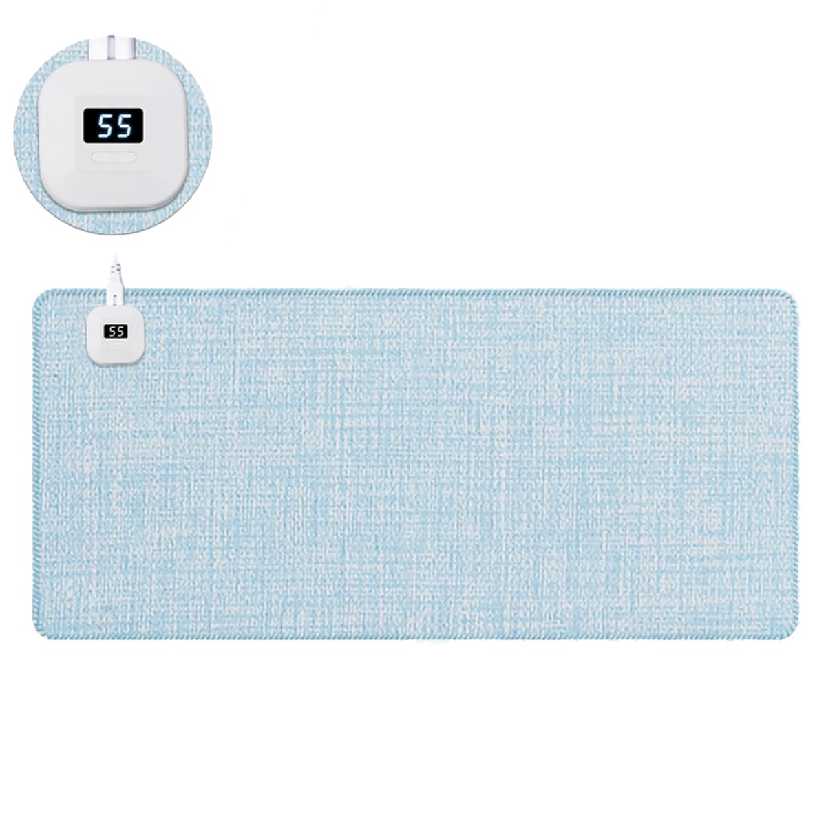 LANMOU Heated Mouse Pad Waterproof Heated Desk Mat Mouse Mat for Gaming Electric Warm Desk Pad with 5 Heating Levels & 4H Auto Shut-Off, Large Mouse Pad for Home Office (Light Blue,80 * 33cm)