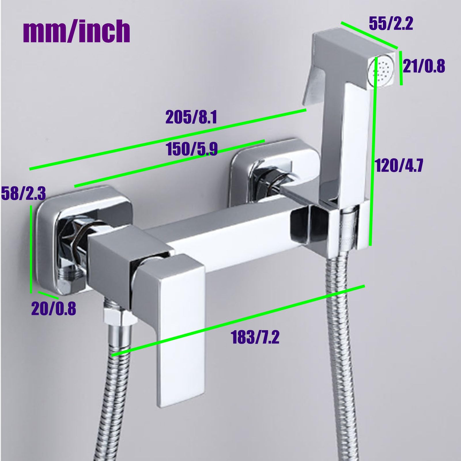Uchwyt ścienny bidet słuchawka prysznicowa, pojedynczy uchwyt dla niemowląt, zestaw do rozpylania pieluch, podtynkowy, ręczny opryskiwacz bidetowy, higiena osobista, srebrny, A