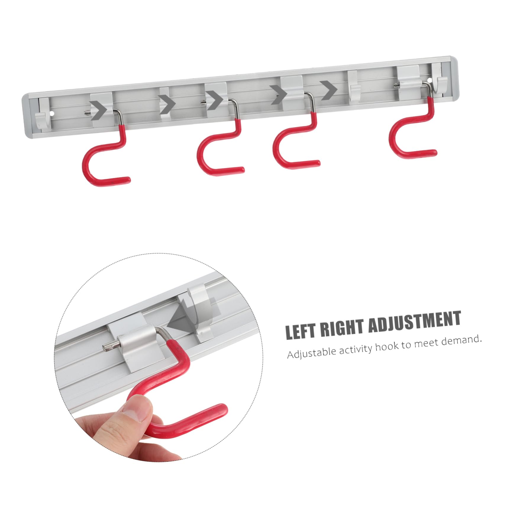 Cabilock Porta Scope in Lega di Alluminio Argento, Supporto Antiscivolo Salvaspazio 4 Ganci, per Garage e Casa
