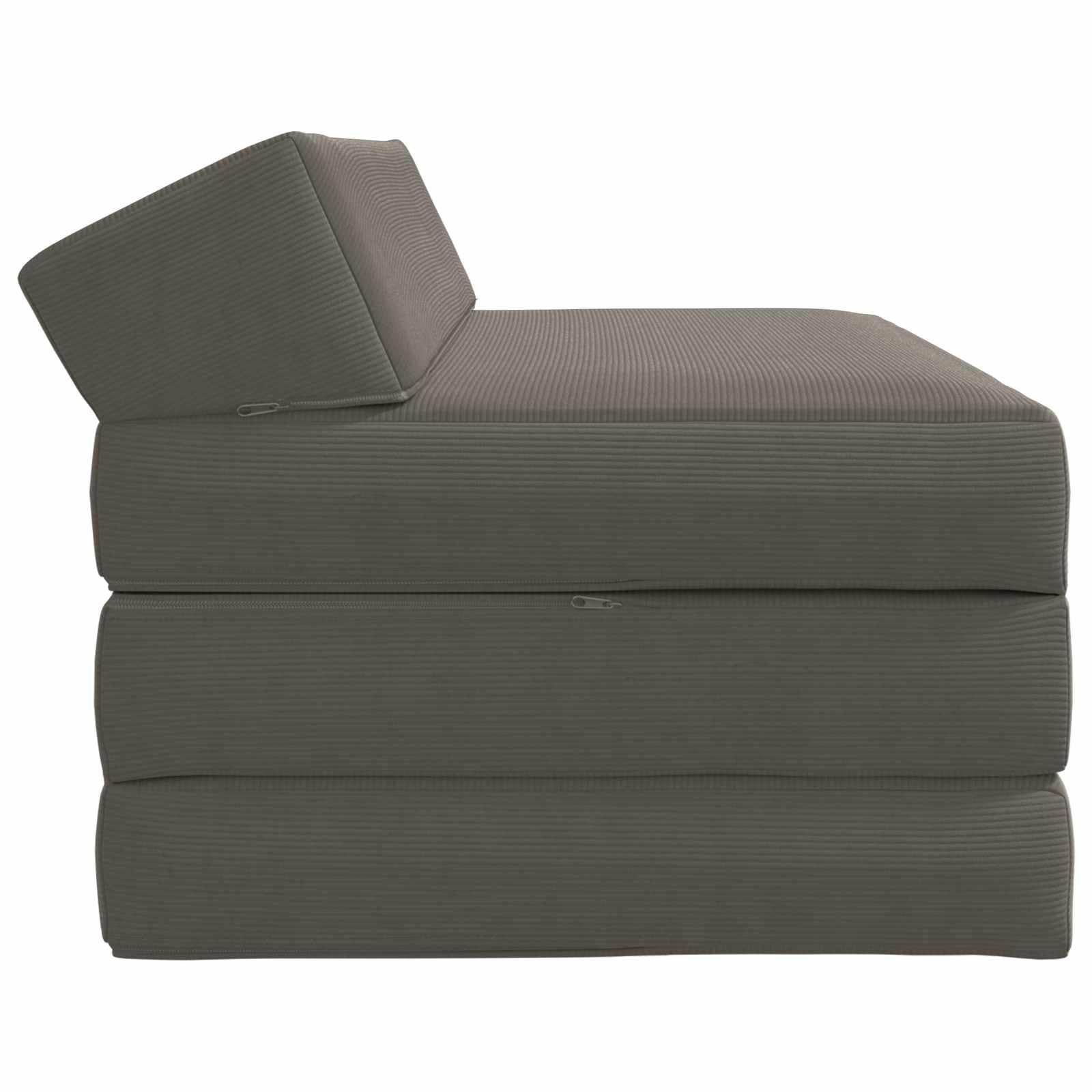 Divano Letto Pieghevole 2 Posti Tessuto Grigio Chiaro 120 cm