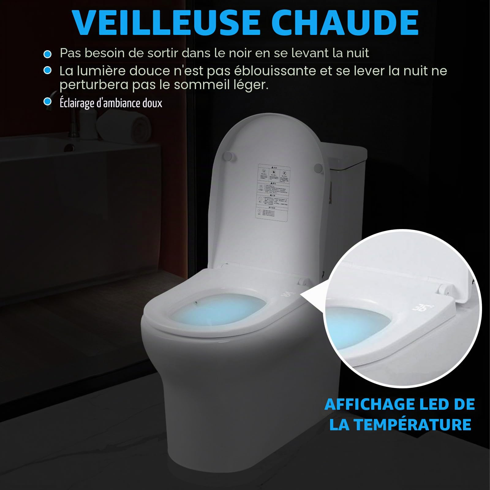 Siège de toilette intelligent chauffant