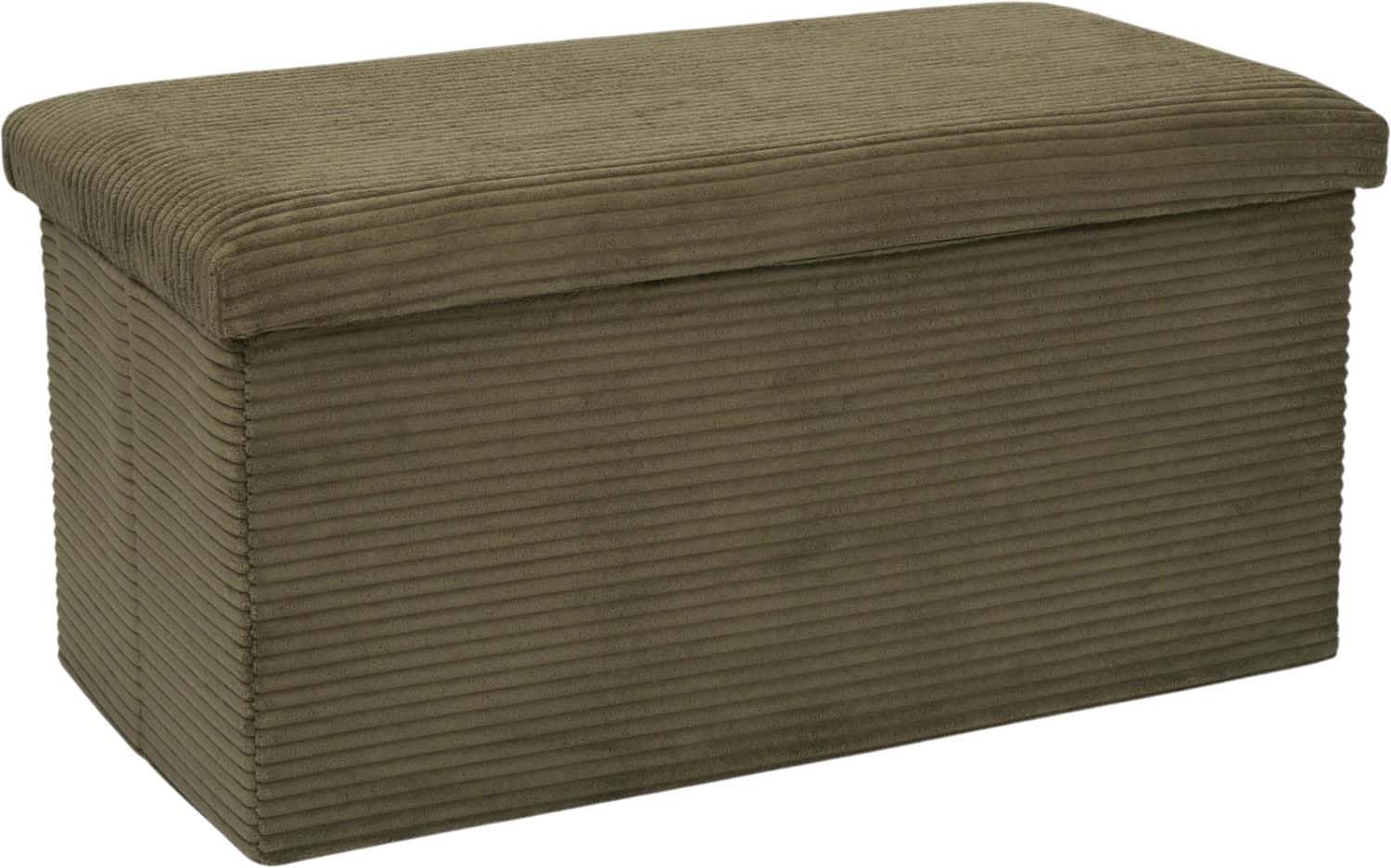 HOME DECO FACTORY Coffre Banc Pliable Côtelé Multifonction Vert