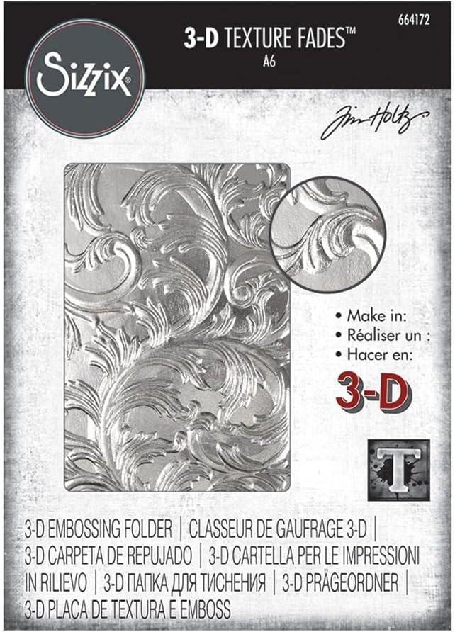 Sizzix 3-D Texture Fades Embossing Folder, Multi Color