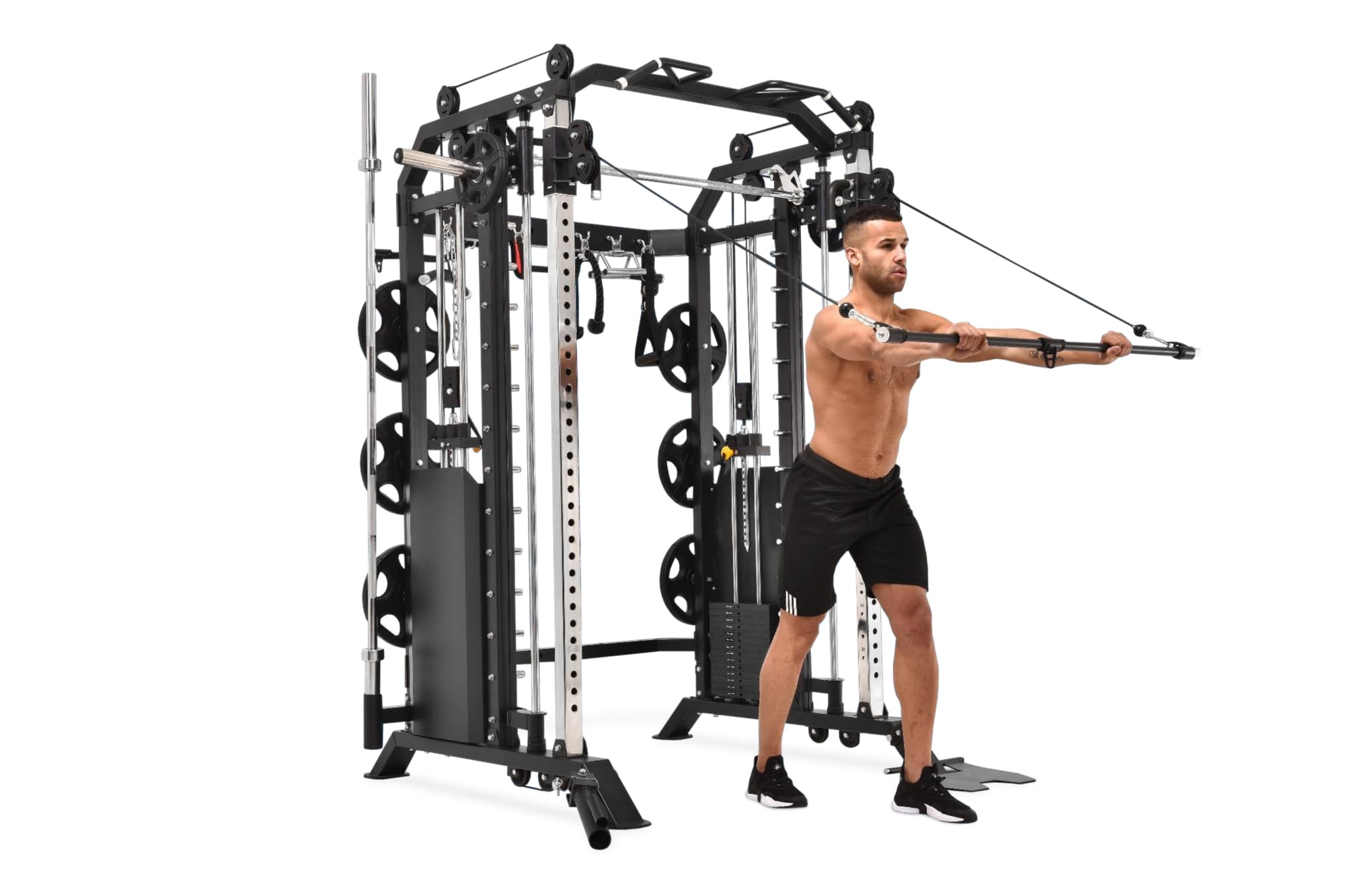 Newton- CSR1000- Homegym - Multistation Powerrack avec Barre guidée