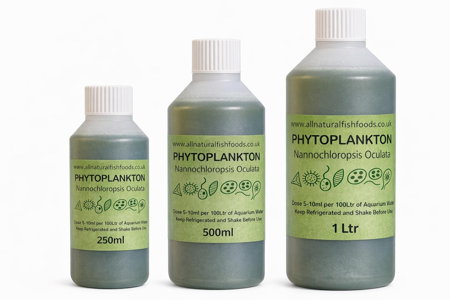 500ml Live Marine Phytoplankton – Nannochloropsis Oculata – Natural Coral, Rotifer & Copepod Food – Reef Aquarium Supplement – Fresh Microalgae Culture