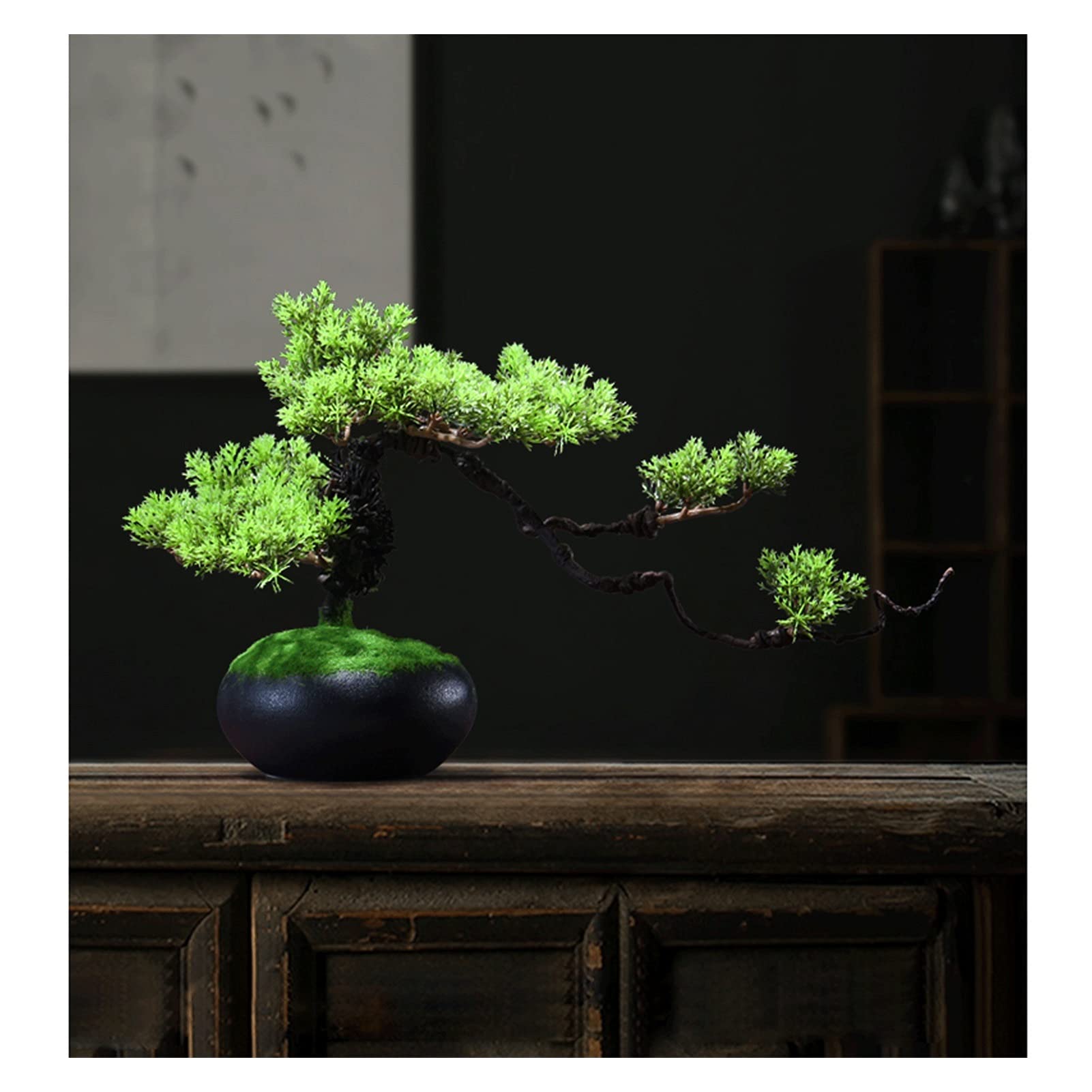 Sztuczne Bonsai 8 cali sztuczna sosna Bonsai, realistyczna dekoracja ze sztucznych roślin, sztuczne rośliny doniczkowe, do ekspozycji na biurku, dekoracje do ogrodu Zen Sztuczne dekoracje roślinne
