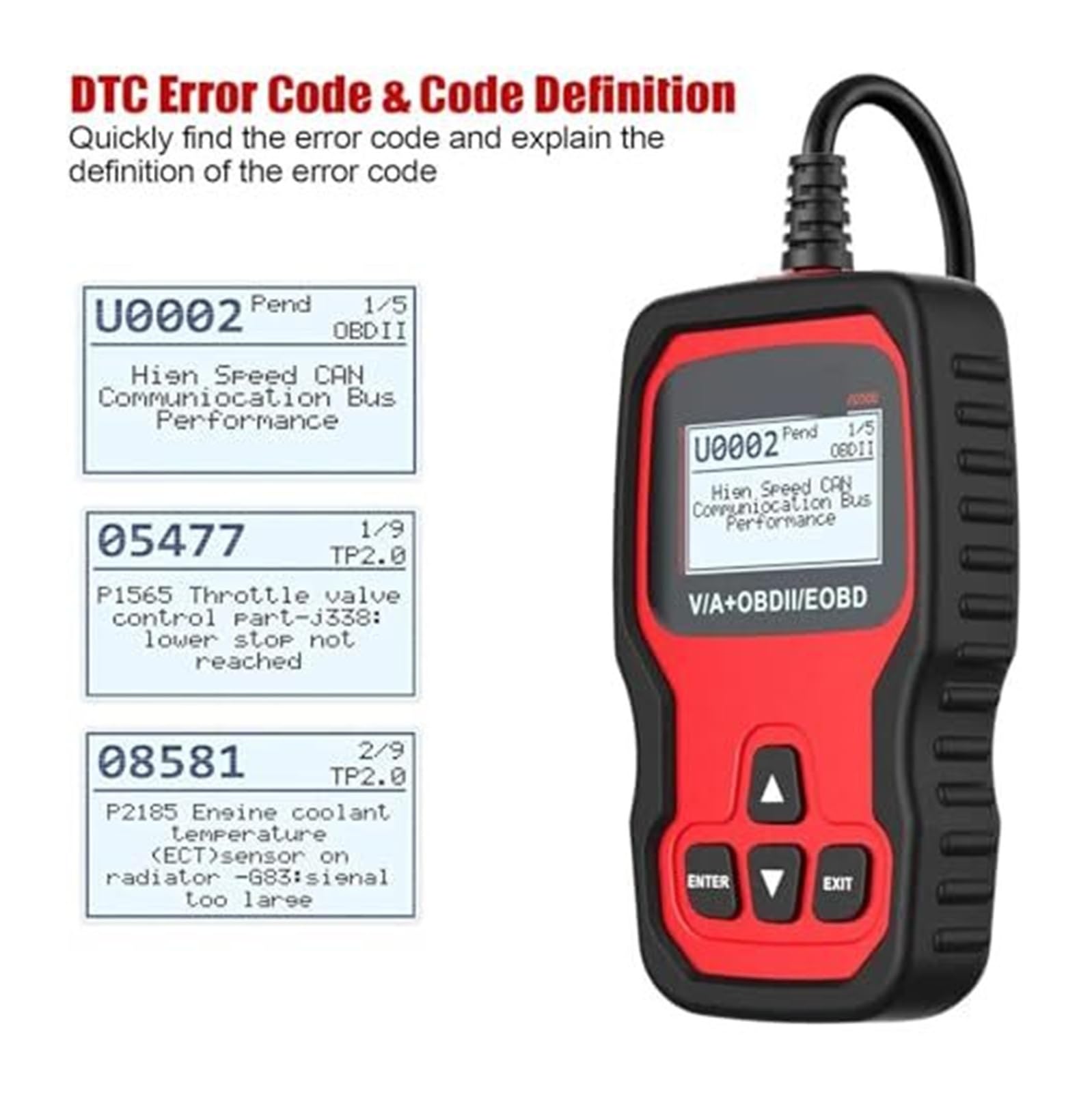 Narzędzie diagnostyczne do samochodów VD500 skaner obd2 silnika, EPB, ABS, czytnik kodów SRS osobowych, ciężarowych, suv-ów