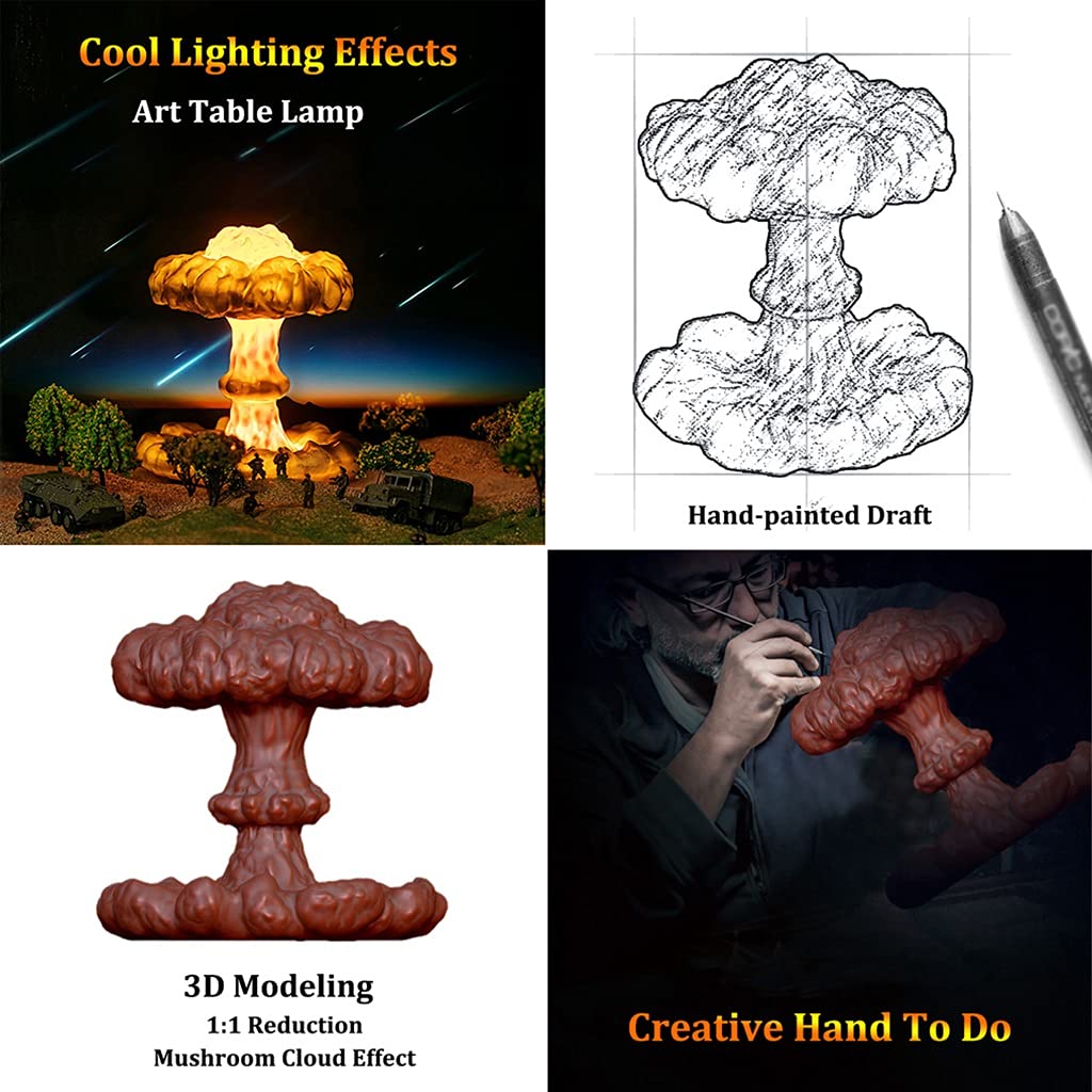 Nucléaire Champignon Nuage Veilleuse Explosion Bombe USB Lampe De Table 3d Ornement De Bureau Enfants Chambre Décor à La Maison Cadeau De Noël Jouets