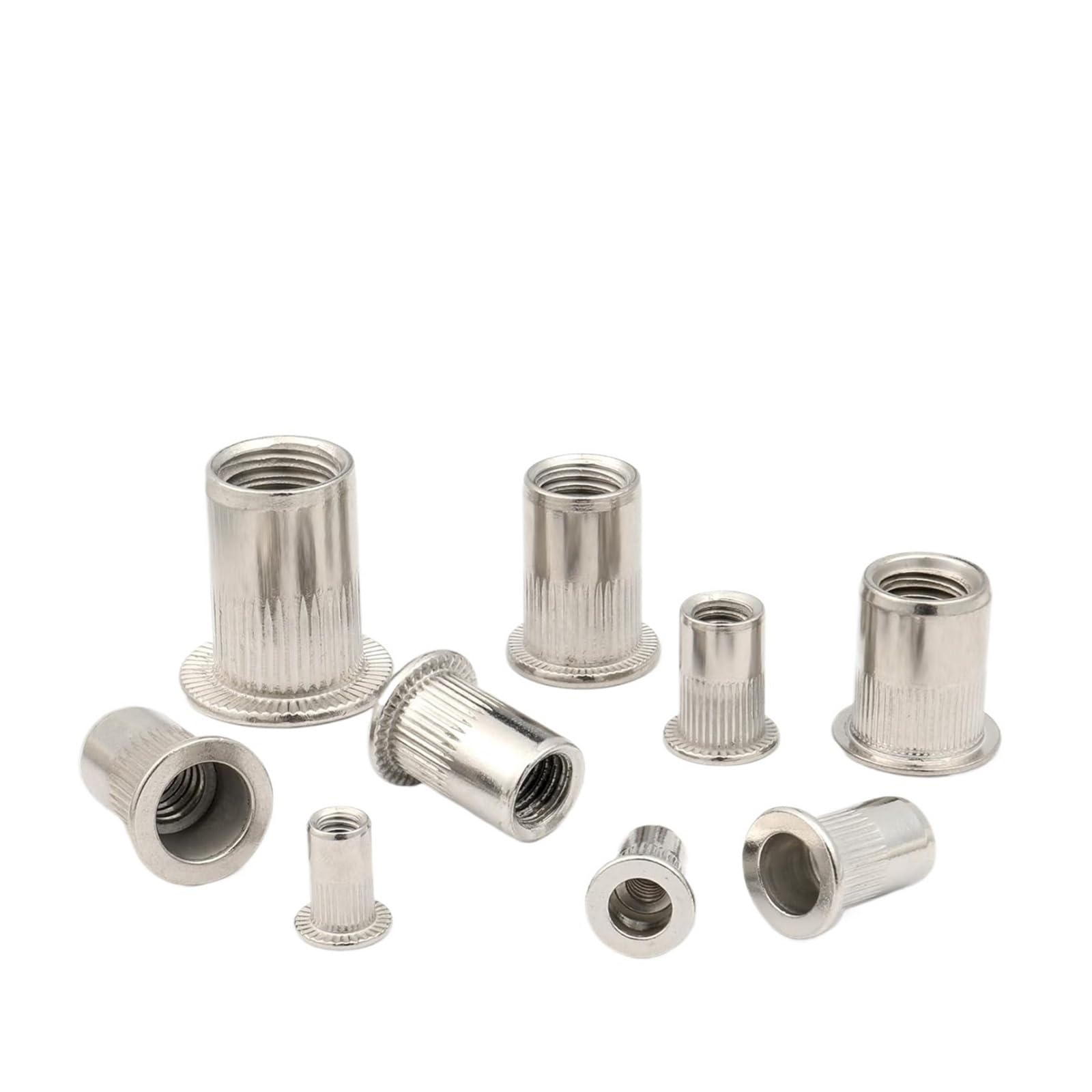 Di dadi for rivetti metrici e rondelle M4 M5 M6 M8 M10, in acciaio inossidabile 304, dadi for inserti filettati a testa piatta, zigrinati(M4x10 100pcs)
