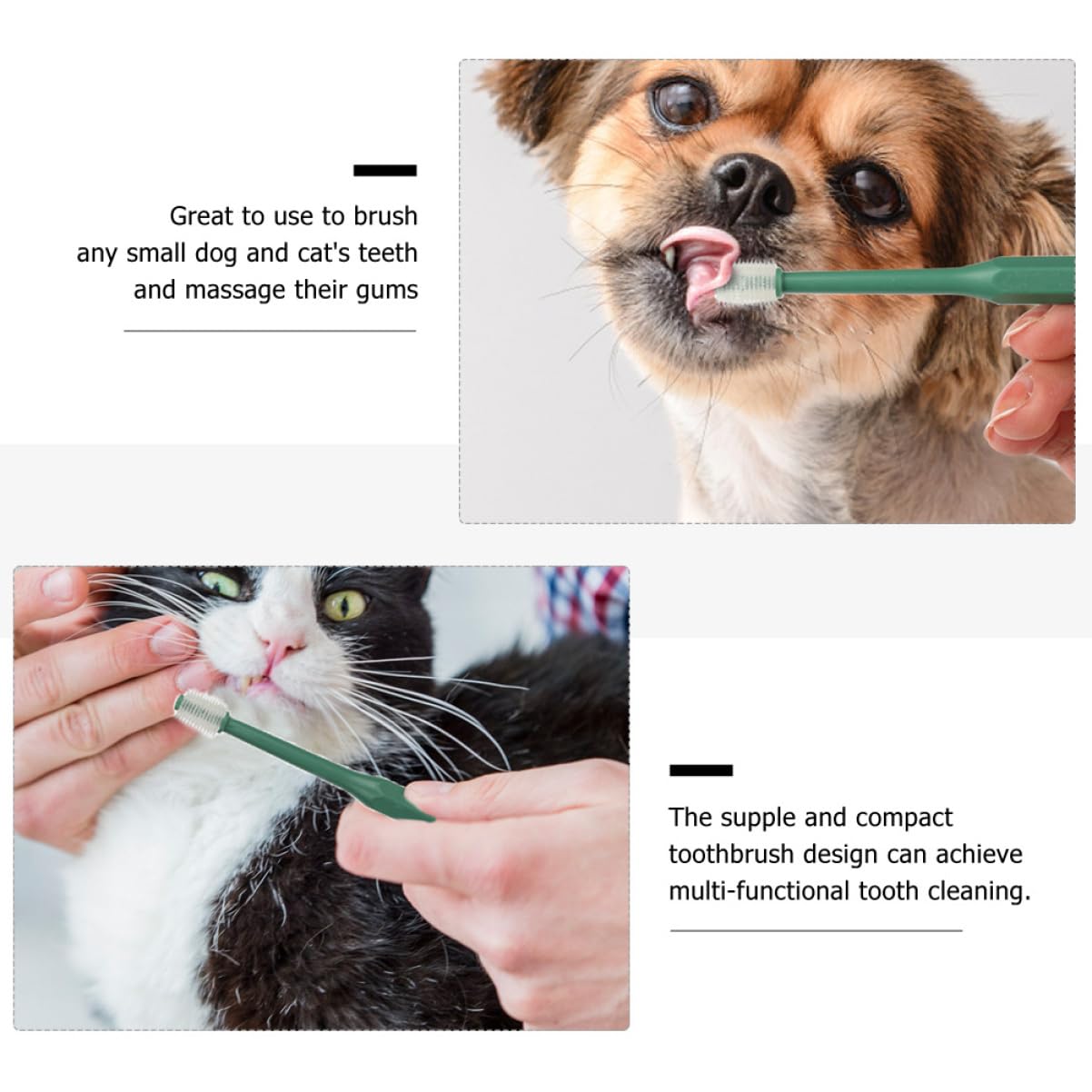 GRIRIW Pet Teeth Care Kit Puppy Toothbrush TPE Material Comfortable Pet Cleaning Brush