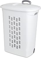 Sterilite Ultra Wheeled Hamper 3-Pack: Rolling Laundry Basket with Flip Lid, Wheels & Handle - Ventilated Plastic Hamper for Home, Dorm, Apartment