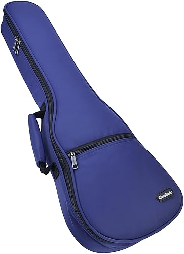 Miniatura 83 de CLOUDMUSIC Funda para ukelele - Mochila acolchada para soprano de 21 pulgadas (soprano, bordado de flores de pavo real azul)