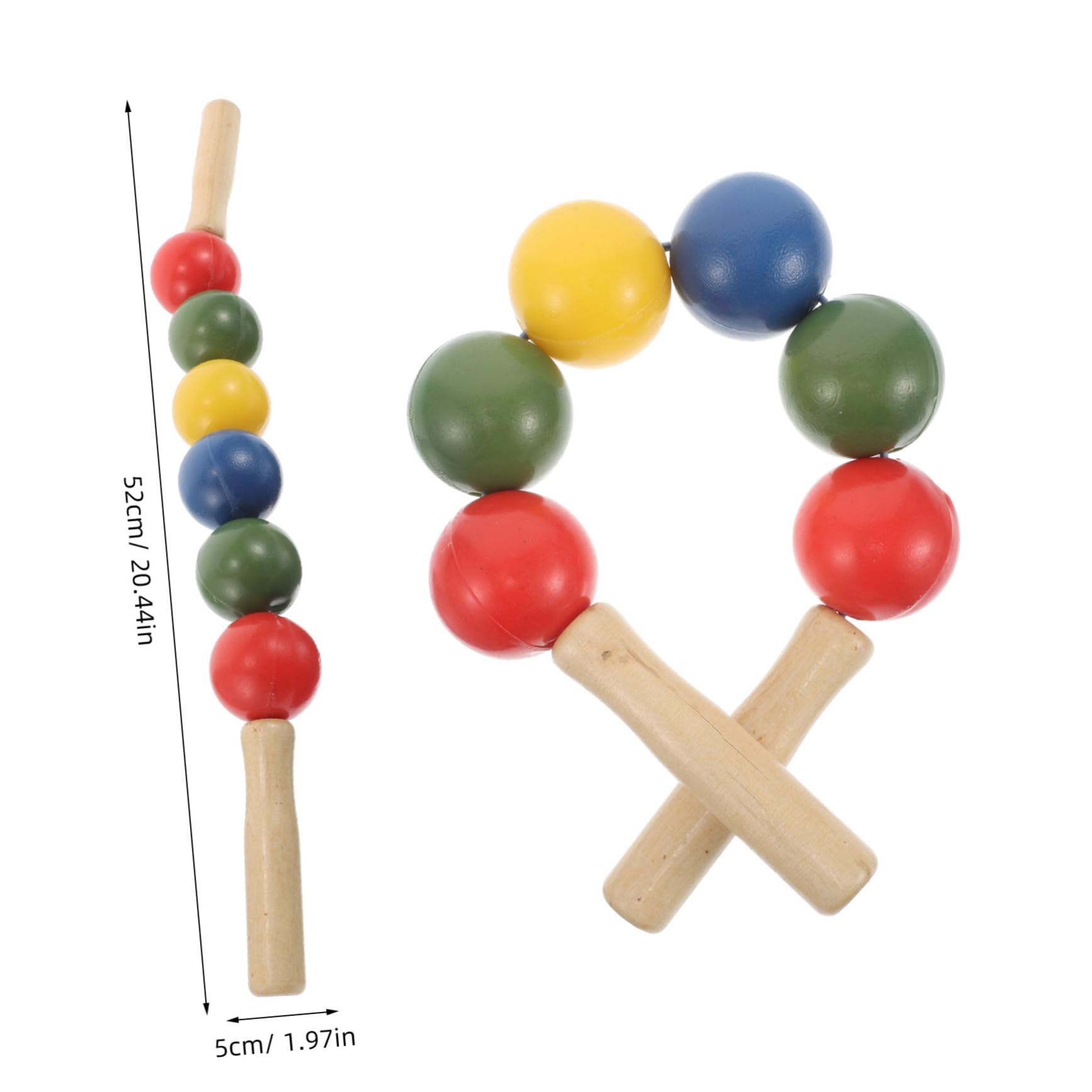 KOMBIUDA Sensory Integration Training Ball for Boys and Girls Wooden Handle Puller Toy for Arm Exercises Play