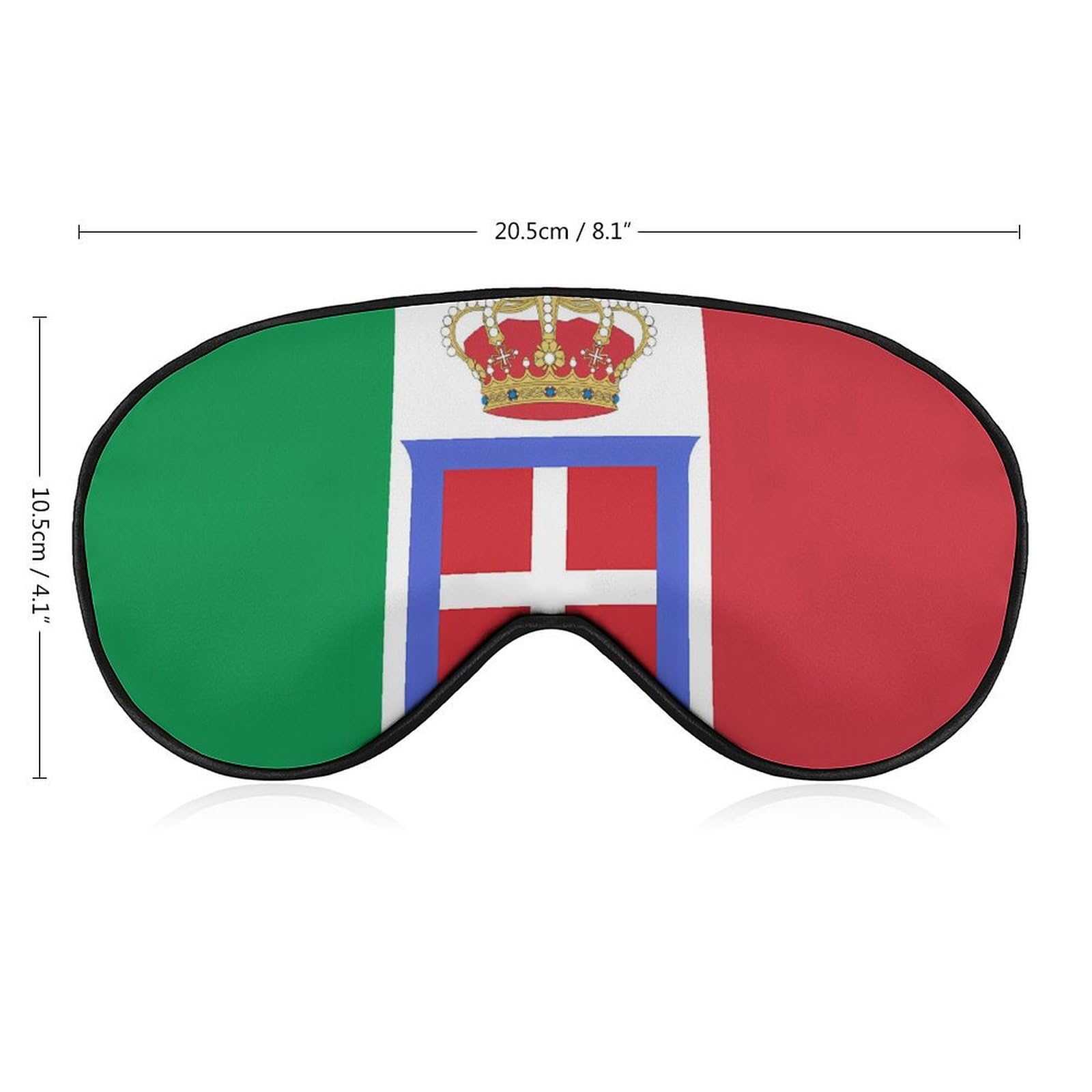 Flag of Italy (1861-1946) Crowned Sleep Mask Eye Shade Cover Adjustable Strap for Travel Lunch Break Women Men