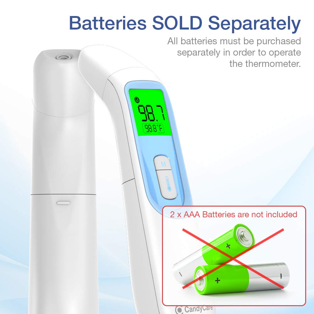 CandyCare Touchless Smart Infrared Thermometer with LCD Digital Screen (3-in-1 Measurement) for Adult and Kid, Temperature Gun Reading Detection on Forehead and Ear (Battery NOT Included) : Industrial & Scientific