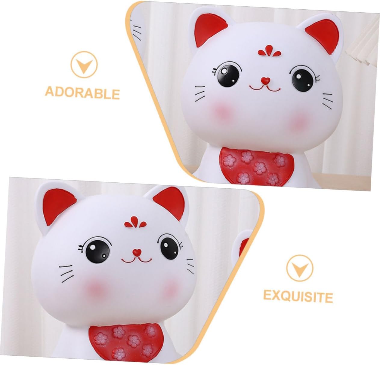 MAGICLULU Cat Coin Bank Unbreakable Cat-Shaped Piggy Bank for Savings Creative Money Pot for Adults Vinyl Coin Container for Home image 4